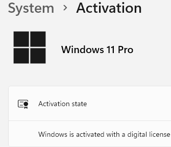 Windows активирована с цифровой лицензией