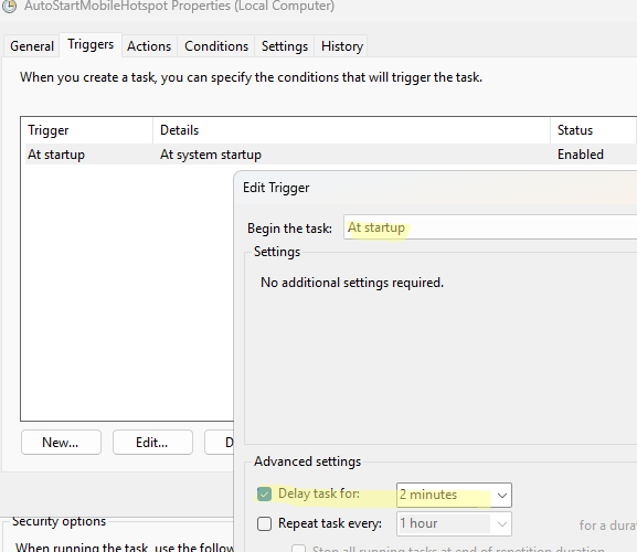 Запускать задание при загрузке компьютера с небольшой задержкой