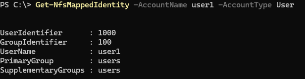 Get-NfsMappedIdentity