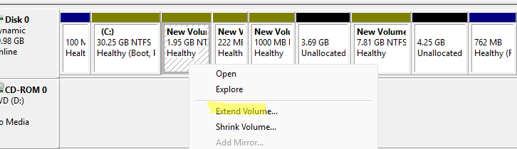 расширение диска на динамическом диске