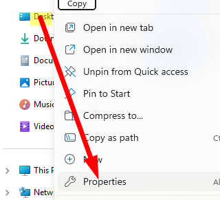 Свойства папки Рабочий стол