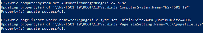 wmic - задать фиксированный размер файла подкачки из командной строки