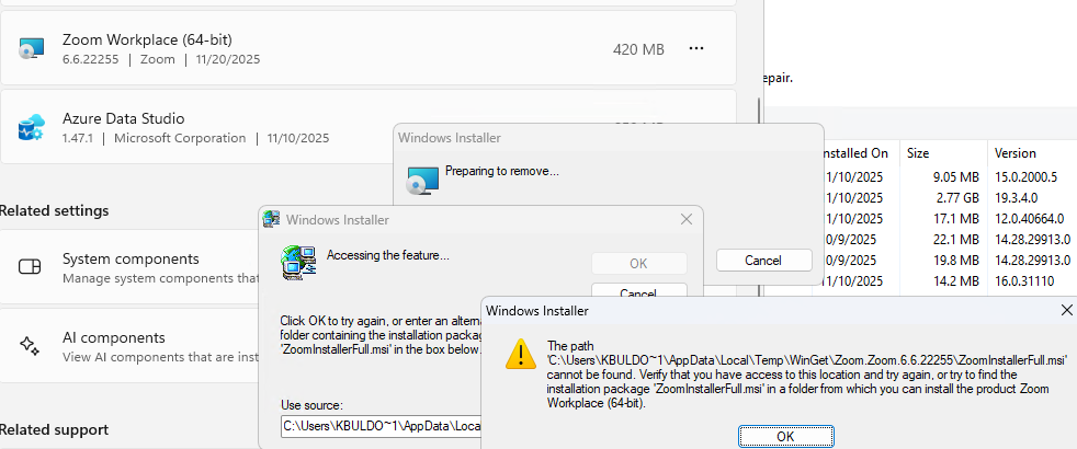 Не могу удалить программу - не найден установочный MSI файл