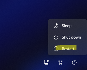 Перезагрузка Windows в режиме восстановления