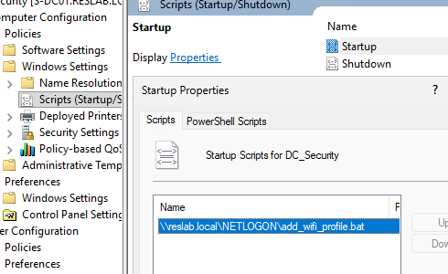 Стартап скрипт GPO который добавляет настроенный WLAN профиль на компьютер