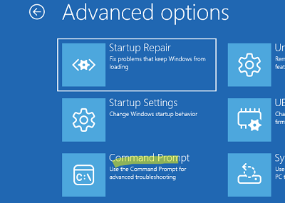 Запустить командную строку из WinRE