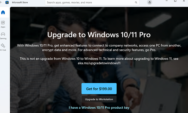 Купить цифровую лицензию Windows 11 Home в магазине приложений Microsoft