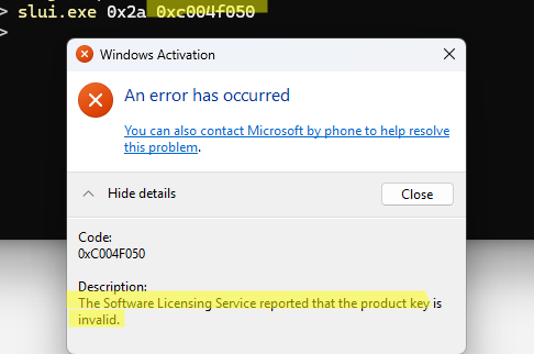 slui.exe - утилита для расшифровки кодов ошибок активации или апгрейда редакции Windows 
