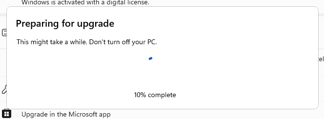 Запущено обновление домашней редакции Windows 11 доя Professional