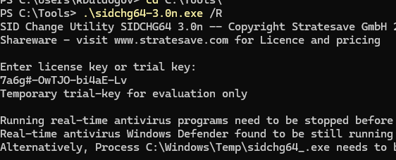 sidchg64-3.0n - сброс SID компьютера