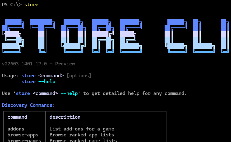 Store CLI - управление приложениями Microsoft Store из консоли
