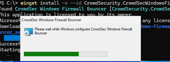 Установка CrowdSecurity.CrowdSecWindowsFirewallBouncer