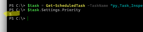 Get-ScheduledTask Priority