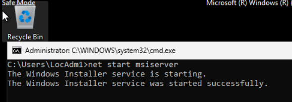 net start msiserver