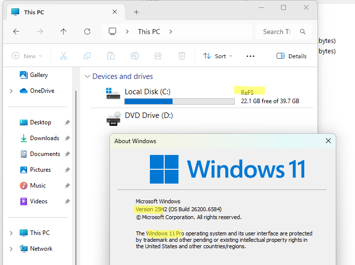 Загрузка Windows 11 с ReFS тома