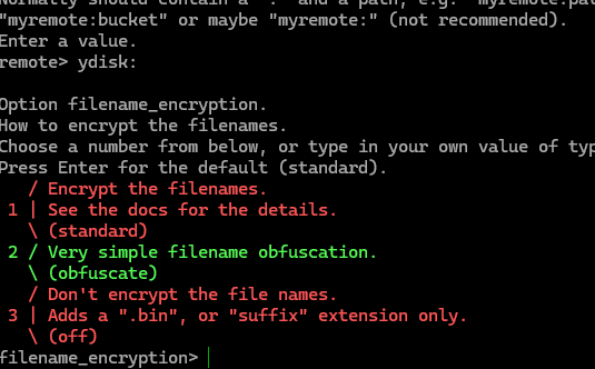Шифрование имен файлов и папок в rclone