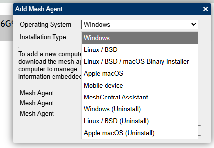 скачать агент meshcentral