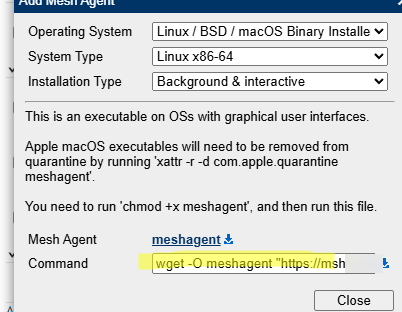 установка meshagent в linux