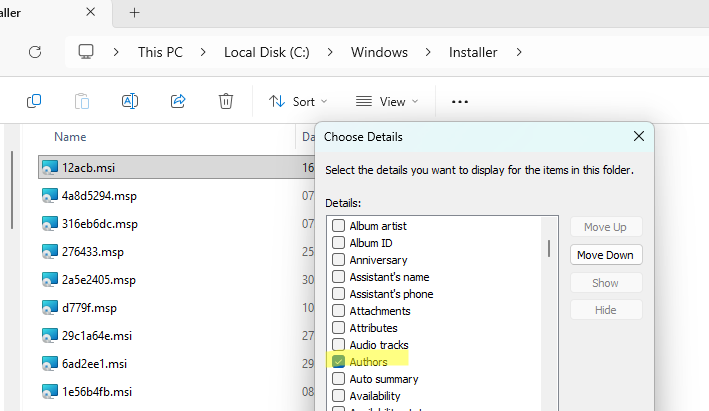 Показать название программы и разработчика файла в проводнике Windows