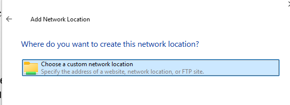 Создать новое network location в проводнике Windows