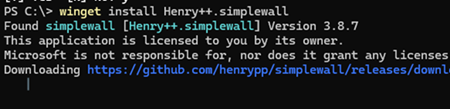 установка simplewall в windows